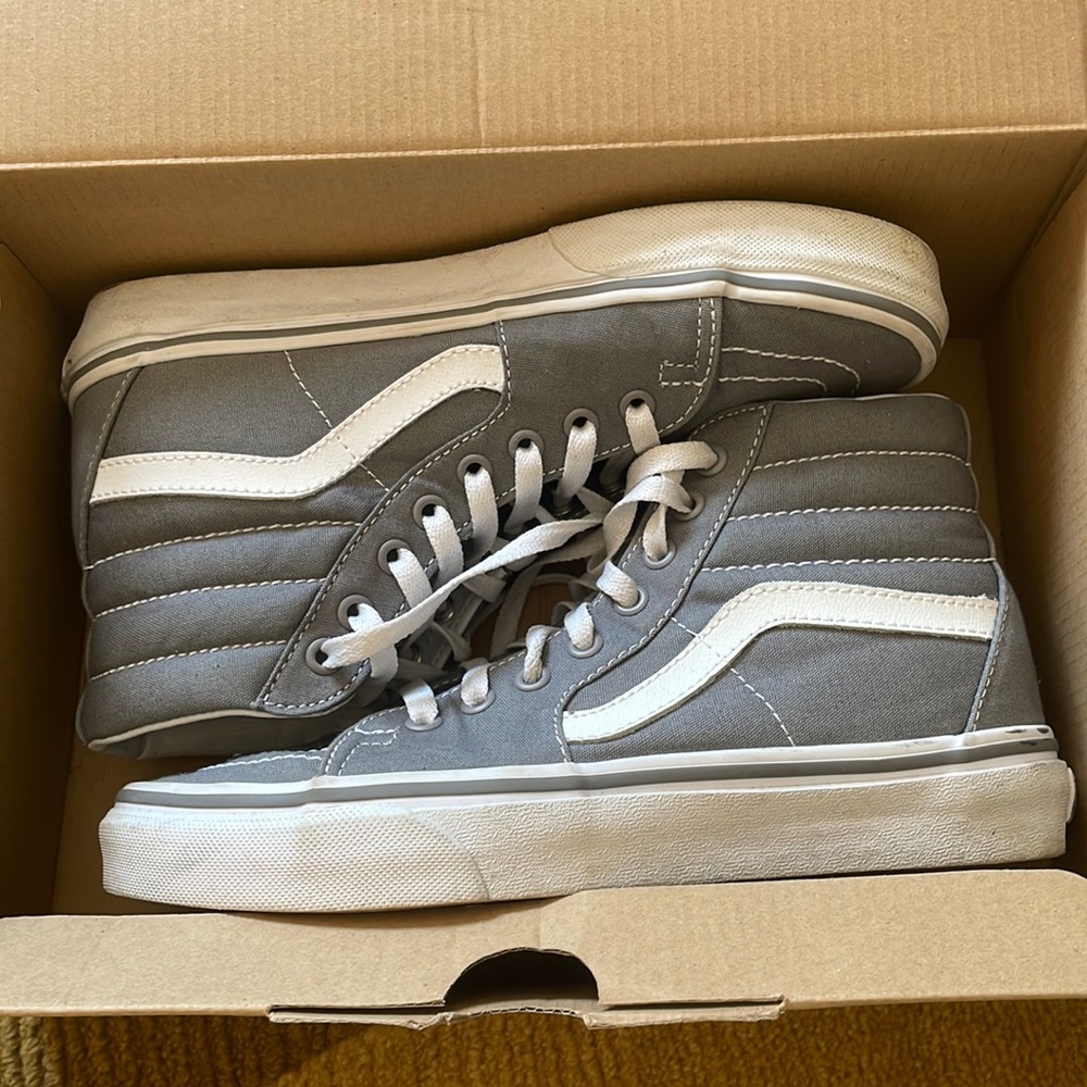 Grey Hightop Vans Size 8.